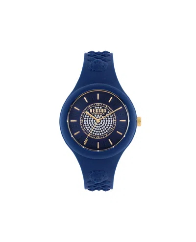 Versus Fire Island Crystal Strap Watch In Purple