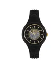 Versus Womens Fire Island Crystal Quartz Black Silicone Strap 39mm In Multi