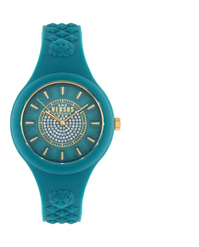 Versus Fire Island Crystal Strap Watch In Green