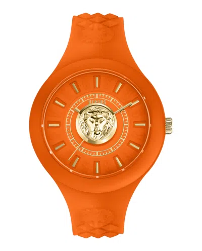 Versus Fire Island Lion Strap Watch In Orange
