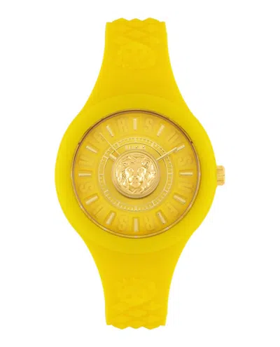 Versus Fire Island Lion Strap Watch In Yellow In Brown