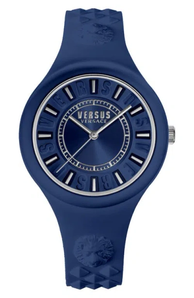 Versus Fire Island Silicone Strap Watch, 39mm In Blue