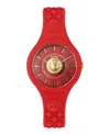 Versus Fire Island Lion Strap Watch In Red
