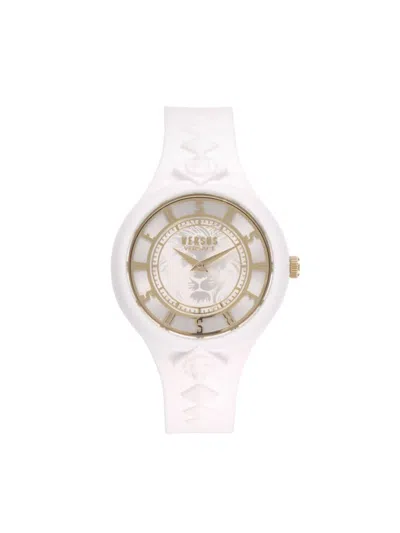 Versus Fire Island Studs Silicone Lion Motif Watch/39mm In Neutral