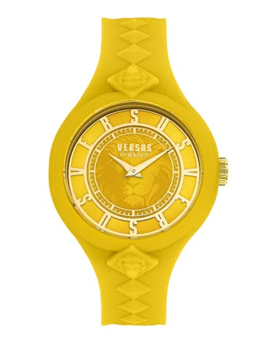 Versus Fire Island Studs Strap Watch In Yellow