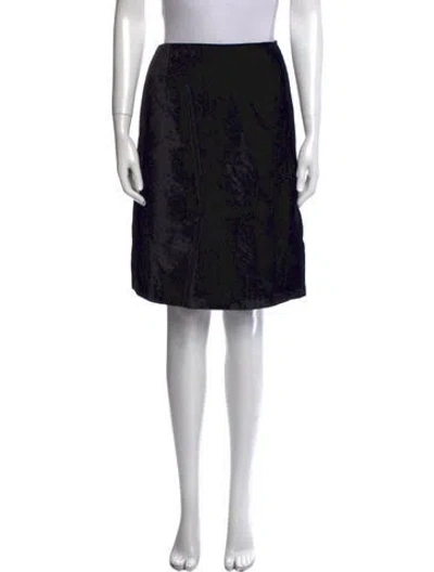 Pre-owned Versus Floral Print Knee-length Skirt In Black