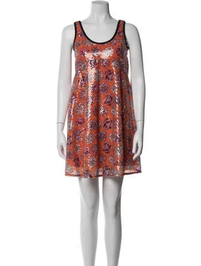 Pre-owned Versus Floral Print Mini Dress In Multicolor