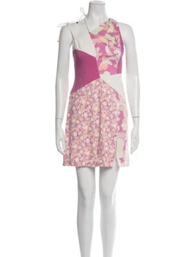 Pre-owned Versus Floral Print Mini Dress In Pink