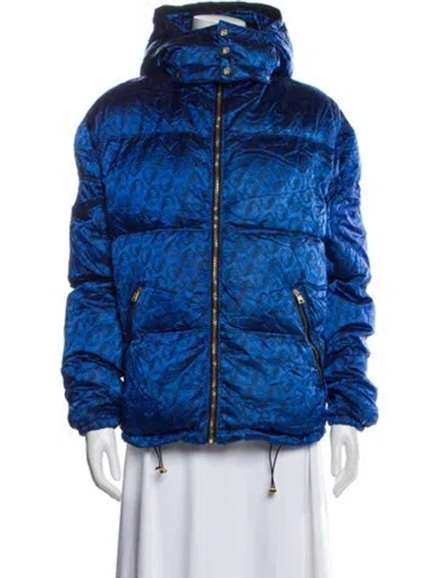 Pre-owned Versus Goose Down Printed Down Jacket In Blue