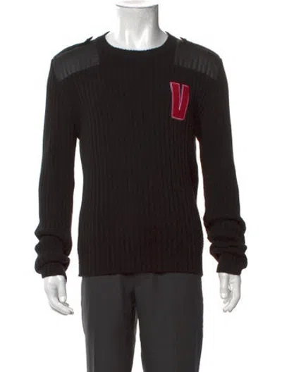 Pre-owned Versus Graphic Print Crew Neck Pullover In Black