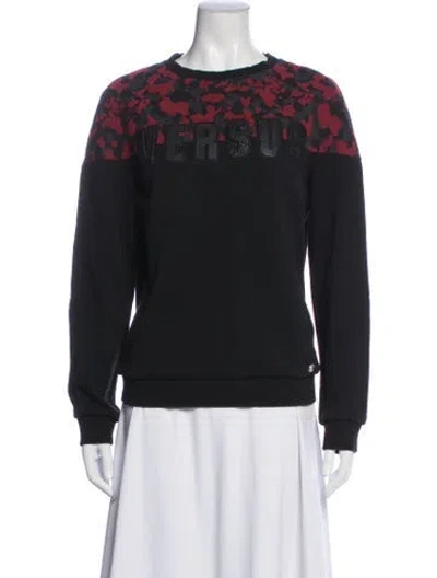 Pre-owned Versus Graphic Print Crew Neck Sweatshirt In Black