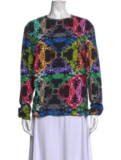 Pre-owned Versus Graphic Print Crew Neck Top In Multicolor