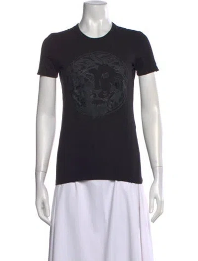 Pre-owned Versus Graphic Print Crew Neck T-shirt In Black