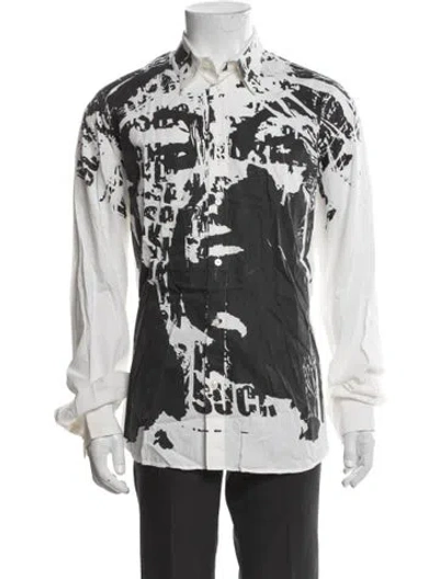 Pre-owned Versus Graphic Print Long Sleeve Shirt In Neutral
