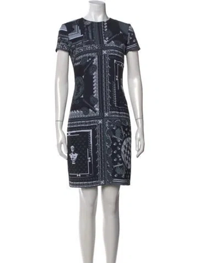 Pre-owned Versus Graphic Print Mini Dress In Black