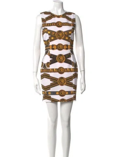 Pre-owned Versus Graphic Print Mini Dress W/ Tags In Pink