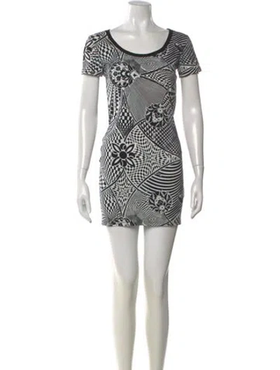 Pre-owned Versus Graphic Print Mini Dress In White