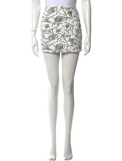 Pre-owned Versus Graphic Print Mini Skirt In Blue