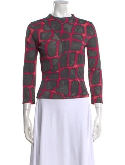 Pre-owned Versus Graphic Print Mock Neck Top In Multi