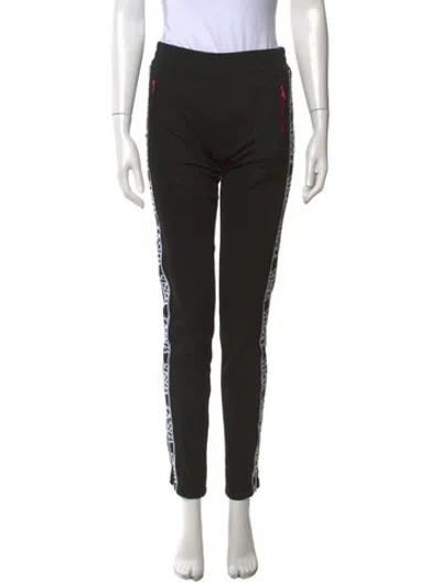 Pre-owned Versus Graphic Print Straight Leg Pants In Black