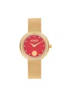 Versus Ip Yellow Gold Stainless Steel & Swarovski Crystal Bracelet Watch/16mm In Red