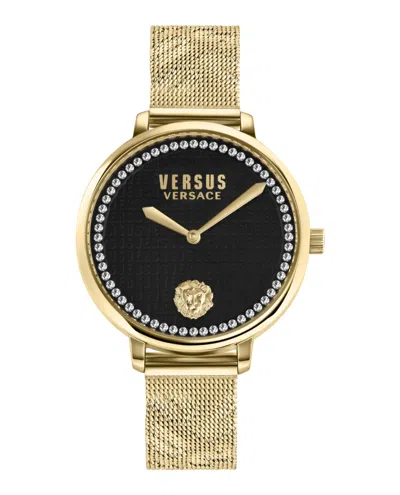 Versus La Villette Crystal Bracelet Watch In Gold