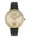 Versus La Villette Crystal Leather Watch In Multi