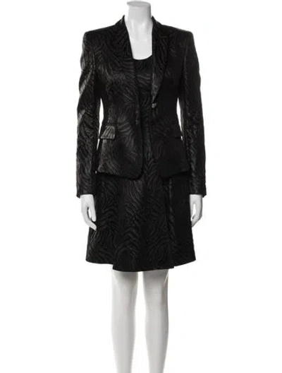Pre-owned Versus Lace Animal Print Dress Set In Black