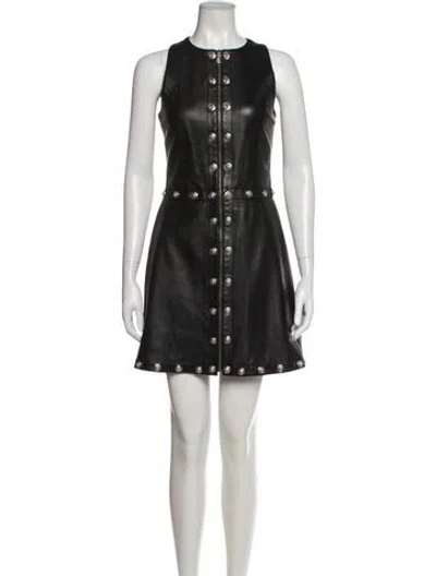 Pre-owned Versus Lambskin Mini Dress In Black