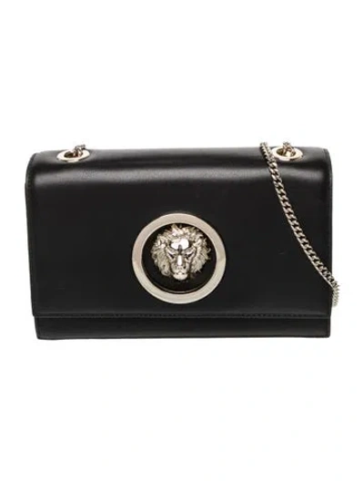 Pre-owned Versus Leather Crossbody Bag In Black