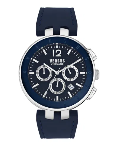 Versus Logo Gent Chrono Strap Watch In Blue