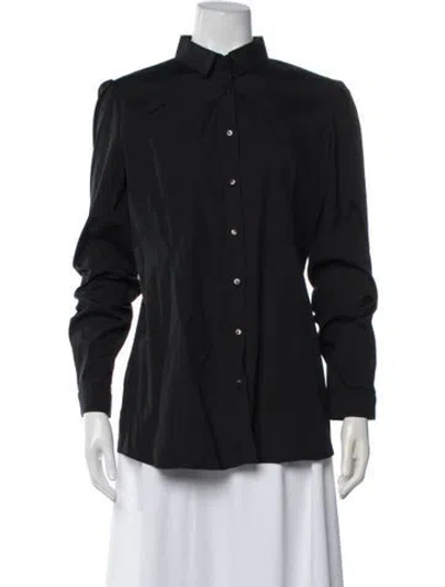 Pre-owned Versus Long Sleeve Button-up Top In Black