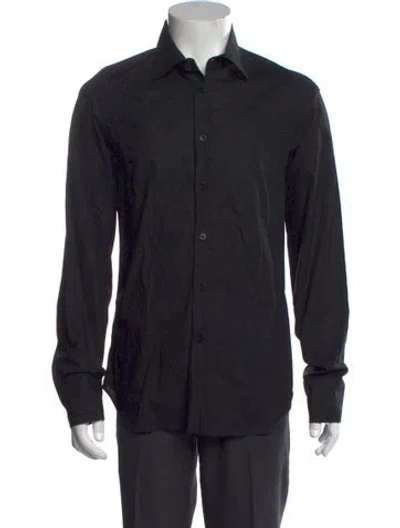 Pre-owned Versus Long Sleeve Dress Shirt In Black