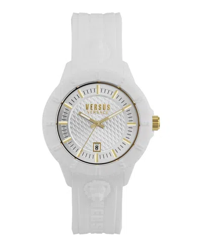 Versus Men's 3 Hand Date Quartz Tokyo White Silicone Watch, 43mm