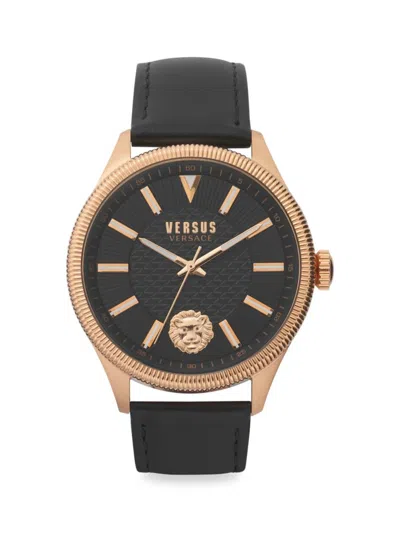 Versus Men's 45mm Stainless Steel & Leather Strap Watch In Gold