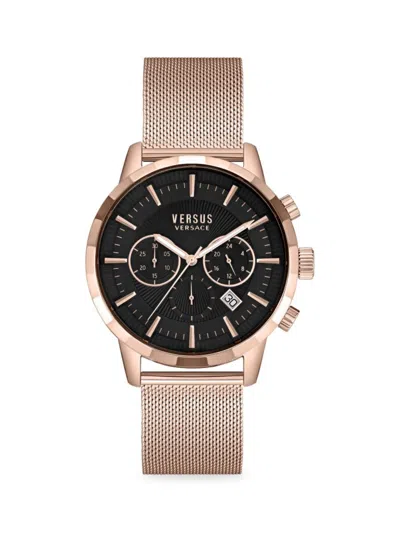 Versus Men's 46mm Rose Goldtone Stainless Steel Bracelet Chronograph Watch