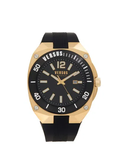 Versus Men's 48mm Stainless Steel Case & Silicone Strap Watch In Black