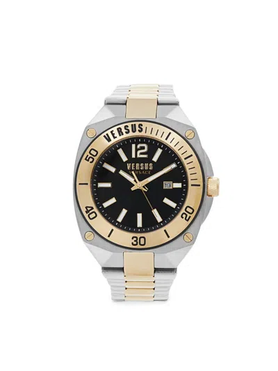 Versus Men's 48mm Two Tone Stainless Steel Bracelet Watch In Black