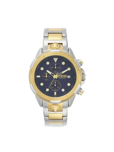 Versus Men's 6e Arrondissement 46mm Stainless Steel Chronograph Bracelet Watch In Metallic