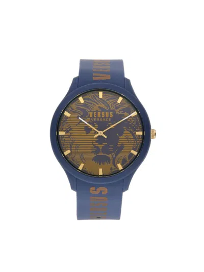 Versus Men's Domus 44mm Stainless Steel & Silicone Strap Watch In Blue