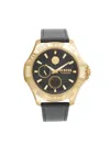 VERSUS MEN'S DTLA 46MM IP GOLDTONE STAINLESS STEEL & LEATHER STRAP CHRONOGRAPH WATCH