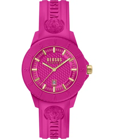 VERSUS MEN'S TOKYO SILICONE DATE QUARTZ PINK SILICONE STRAP 42MM