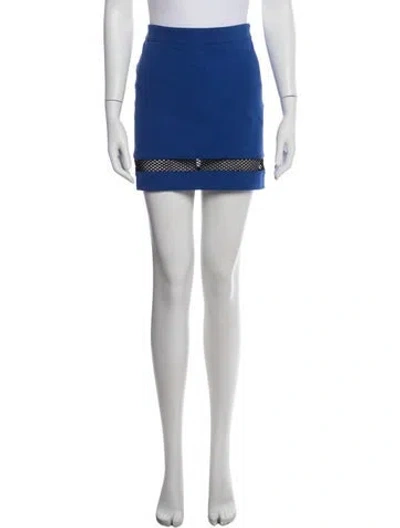 Pre-owned Versus Mesh Accents Mini Skirt In Blue