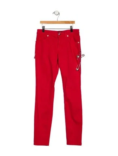 Pre-owned Versus Mid-rise Skinny Leg Jeans W/ Tags In Red