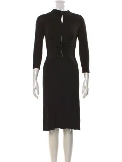 Pre-owned Versus Mock Neck Knee-length Dress In Black