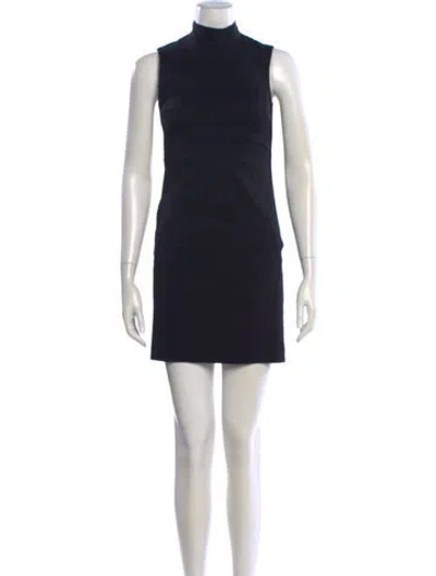 Pre-owned Versus Mock Neck Mini Dress In Black