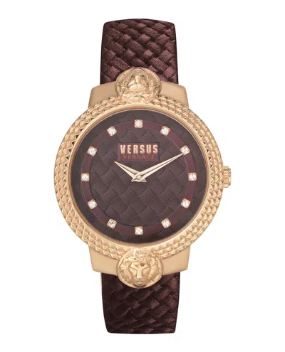 Versus Mouffetard Leather Watch In Multi