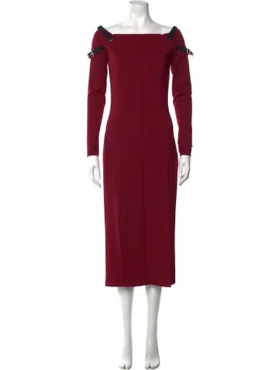 Pre-owned Versus Off-the-shoulder Midi Length Dress In Red