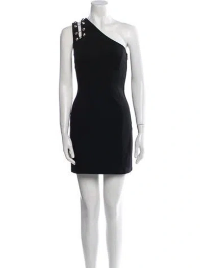 Pre-owned Versus One-shoulder Mini Dress In Black