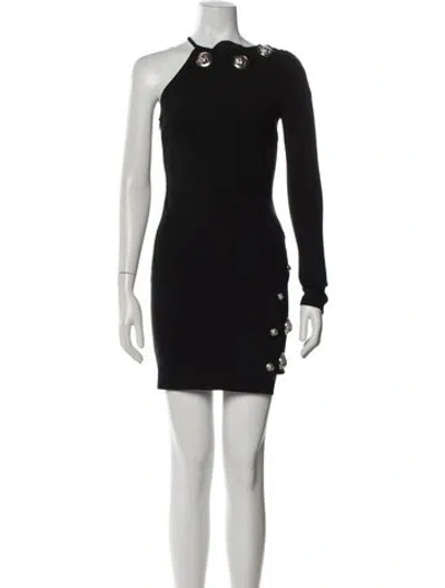 Pre-owned Versus One-shoulder Mini Dress In Black